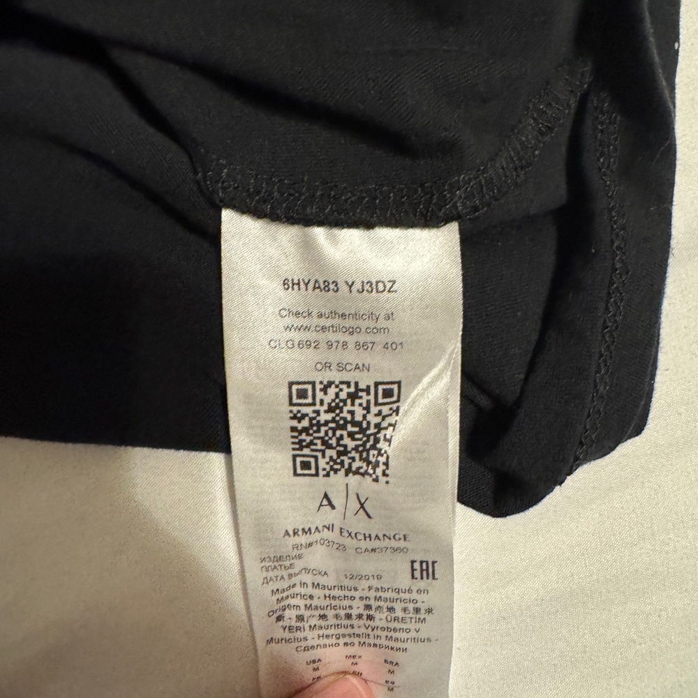 Armani Exchange Black Embroidered T-Shirt